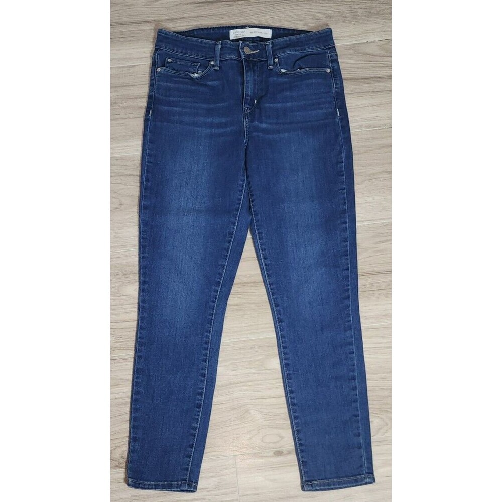 Levi Strauss Signature Pull On Skinny Crop Blue Jeans Womens Size 2